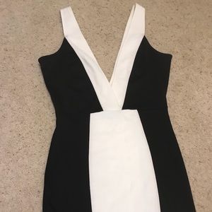 Nasty gal black and white mini dress